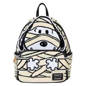 Loungefly Peanuts Snoopy Mummy Mini Backpack - Cream and Black